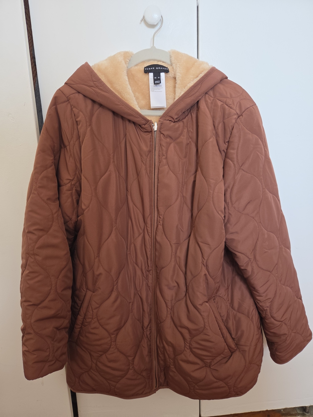 Quilted Hooded Coat in Rust - Susan Graver